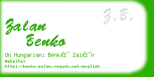 zalan benko business card